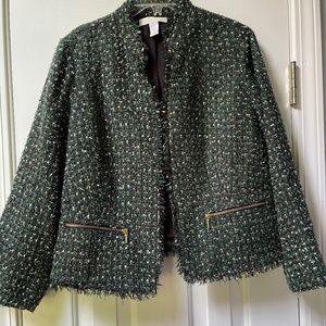 Chico's Green and Black Jacket size 1 ( Chicos 1)